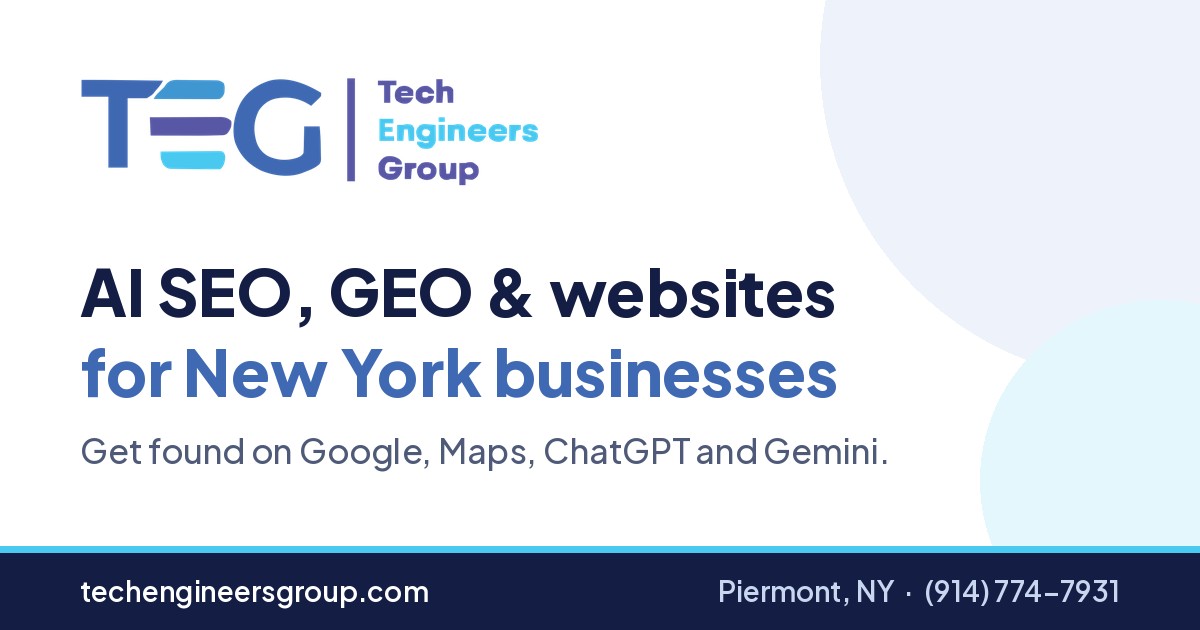 Tech Engineers Group: AI SEO, GEO and websites for New York businesses